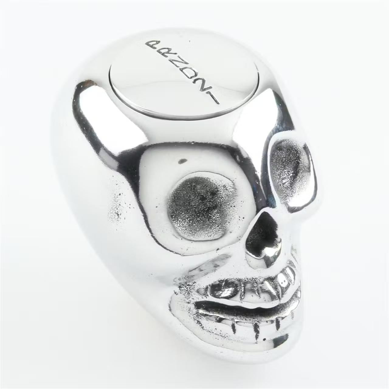 Lokar SK-6862 Skull Push-Button Shift Knob, GM 3-Speed Automatic (PRND21), Polished