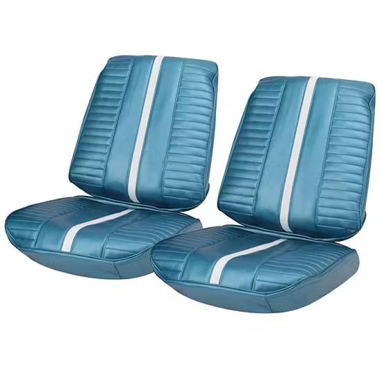 PUI 67XS14U 1967 Chevy II Nova SS Front Bucket Seat Covers, Bright Blue