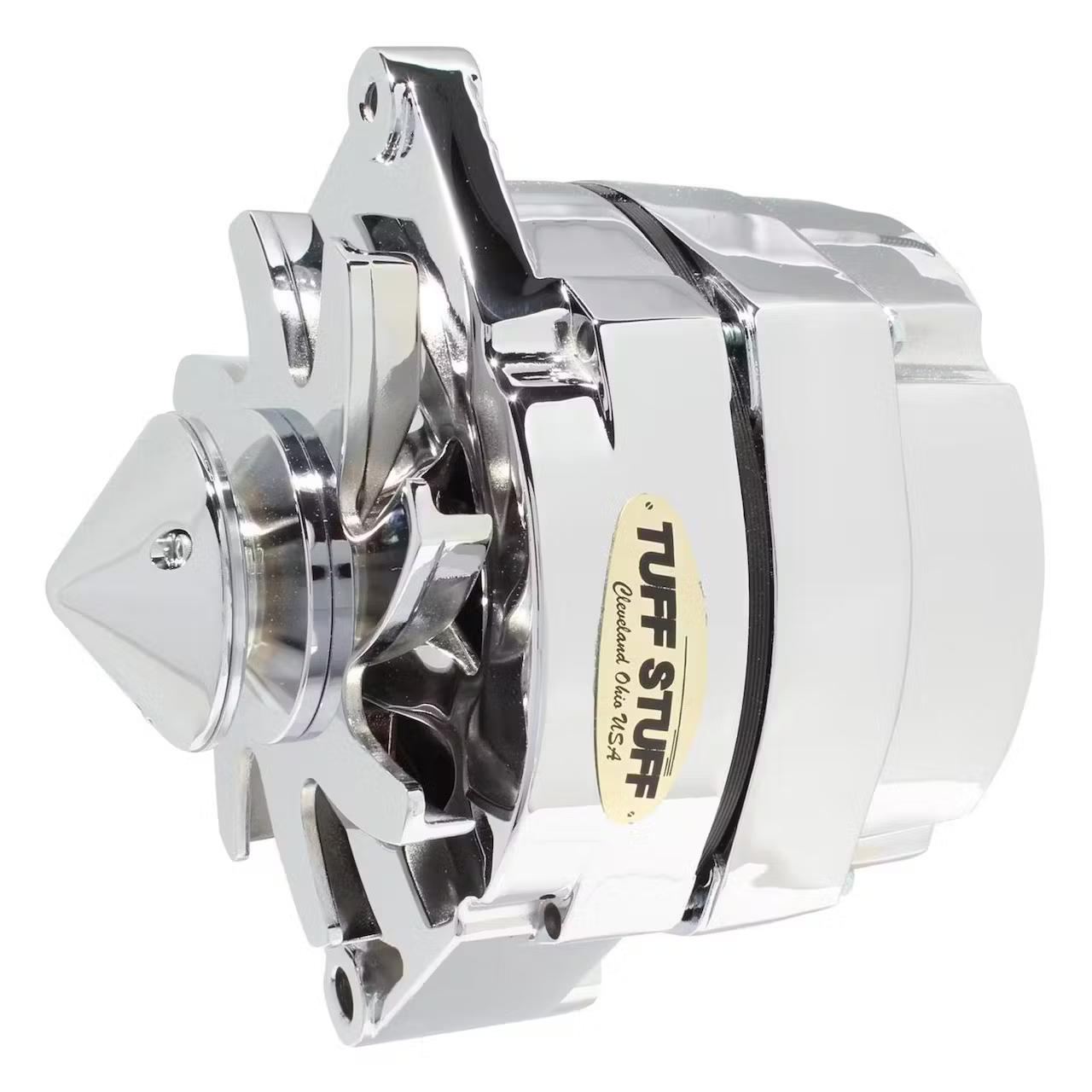 Tuff Stuff 7139BBULL 100 Amp Alternator, OEM or 1-Wire, V-Groove Pulley, Polished